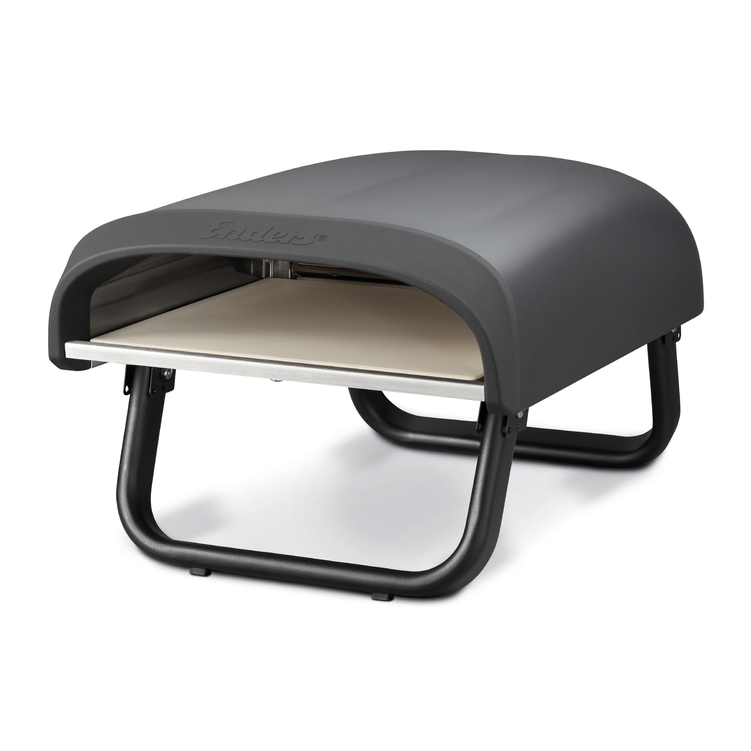 Enders® Pizzaofen PACO™, Pizzastein, Thermometer, Pizza, Edelstahlbrenner, 4kW, Cordierit-Pizzastein, stufenlos regulierbarer Edelstahlbrenner #31306, Schwarz