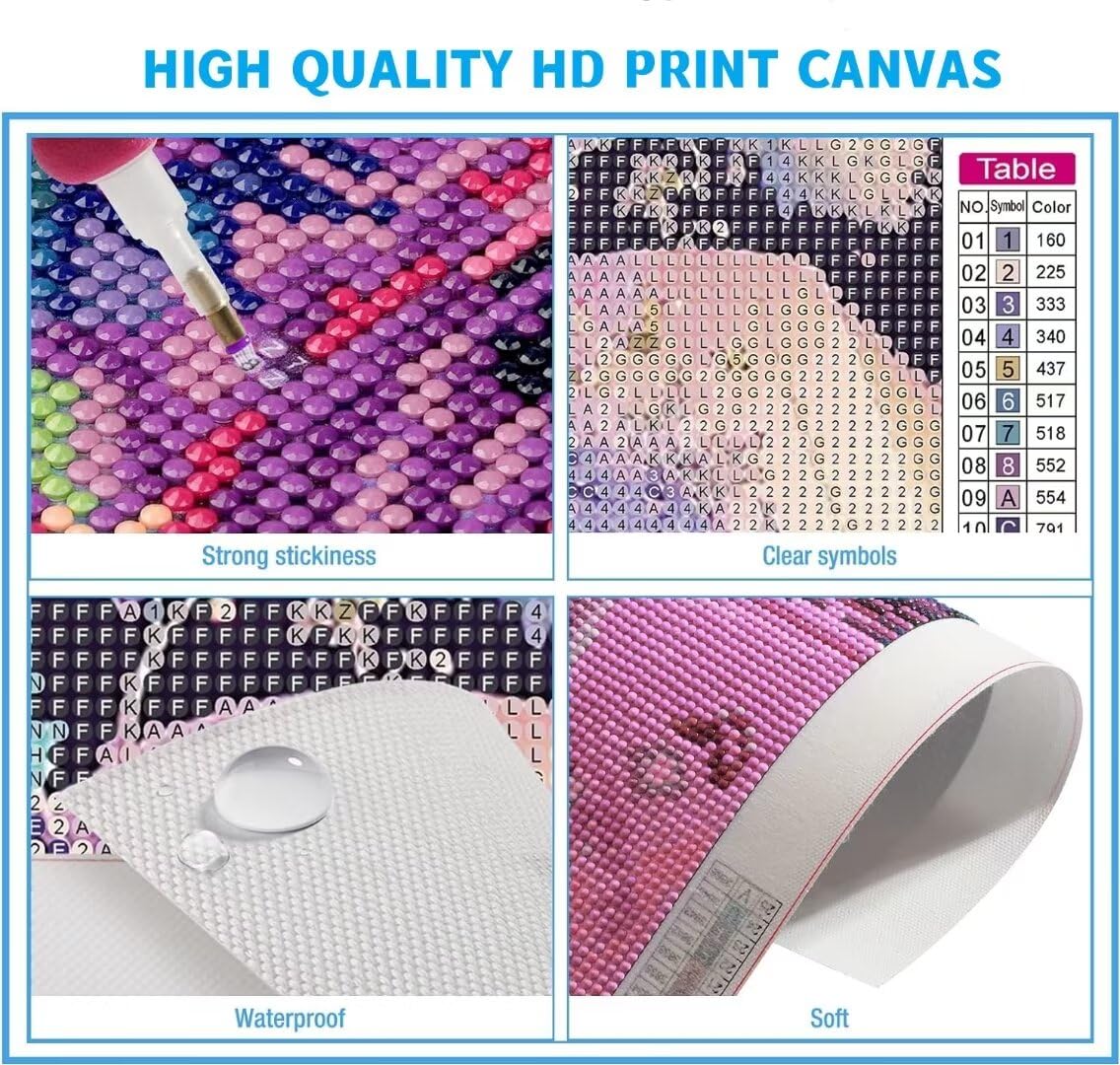 5D Papillon Peinture Diamant Adulte, DIY Papillon Diamond Painting Adulte,Diamond-Painting Broderie Diamant Kit Complet, Tableau Perle Diamant Point de Croix Enfant pour Décoration Maison 60x80cm