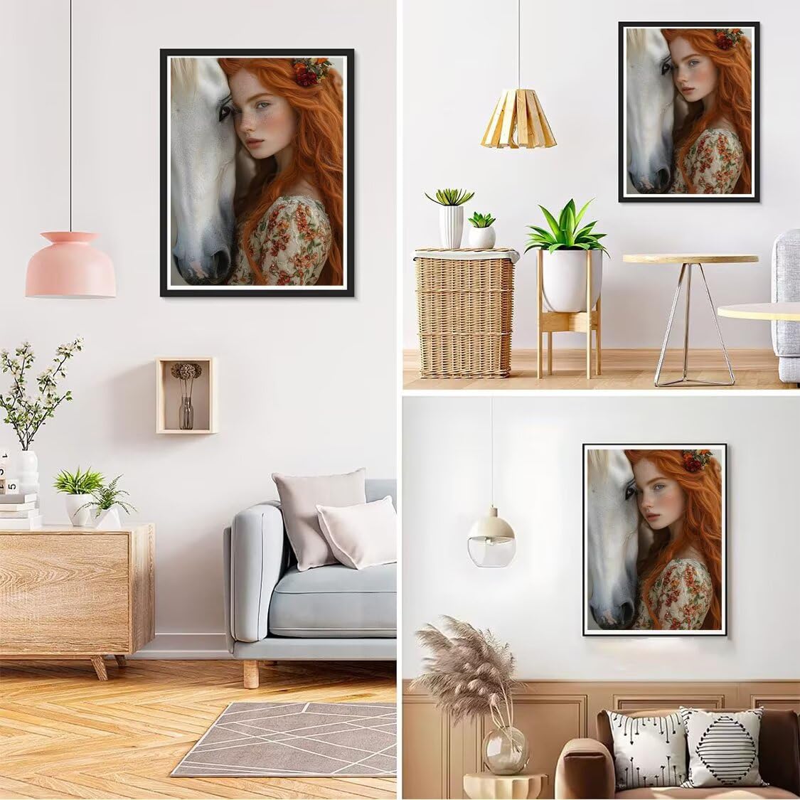 Diamond Painting XXL Mädchen für Bastelset Kinder ab 6 Jahre, Diamond Painting Horse, 5D DIY Diamant Malerei Bilder Stickerei Set, Dimond Kristall Handwerk Geschenke für Zuhause Deko 70x90cm S-241