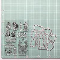 Vista 2 de DzIxY Puppy House - Juego de sellos transparentes y troqueles de corte de metal para hacer tarjetas, álbumes de recortes, suministros de papel