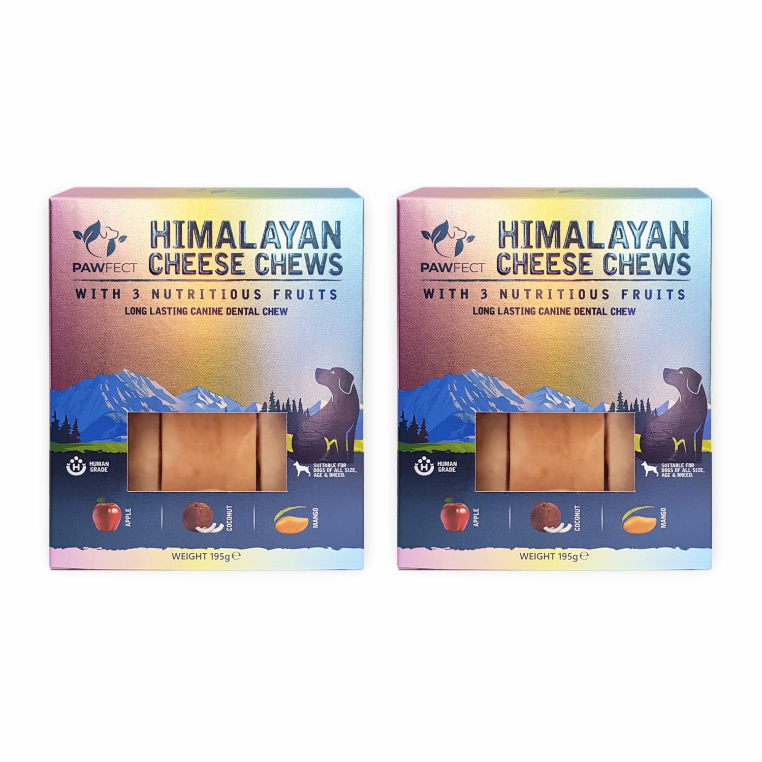 Pawfect- Himalayan Cheese Chew Bar for Dog | 100% Natural, Grain Free, Long Lasting (Fruit, Pack of 2)- 195g Each (B09MN6SJZP) Amazon Price History, Amazon Price Tracker