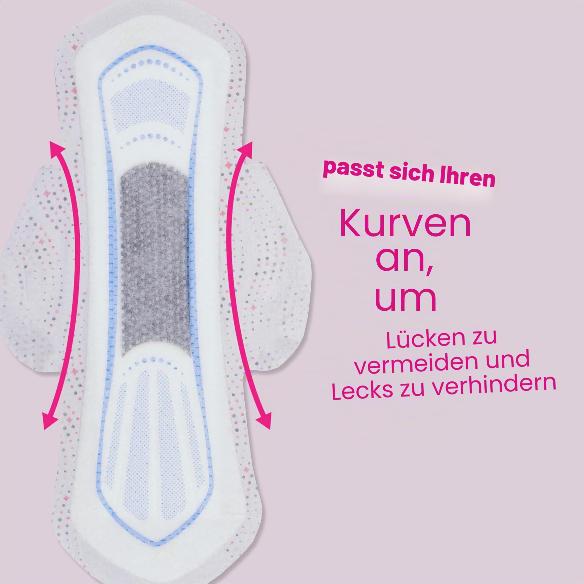 U by Kotex Balance Ultradünne Pads mit Flügeln, starke Saugfähigkeit, 46 Stück (Verpackung kann variieren)