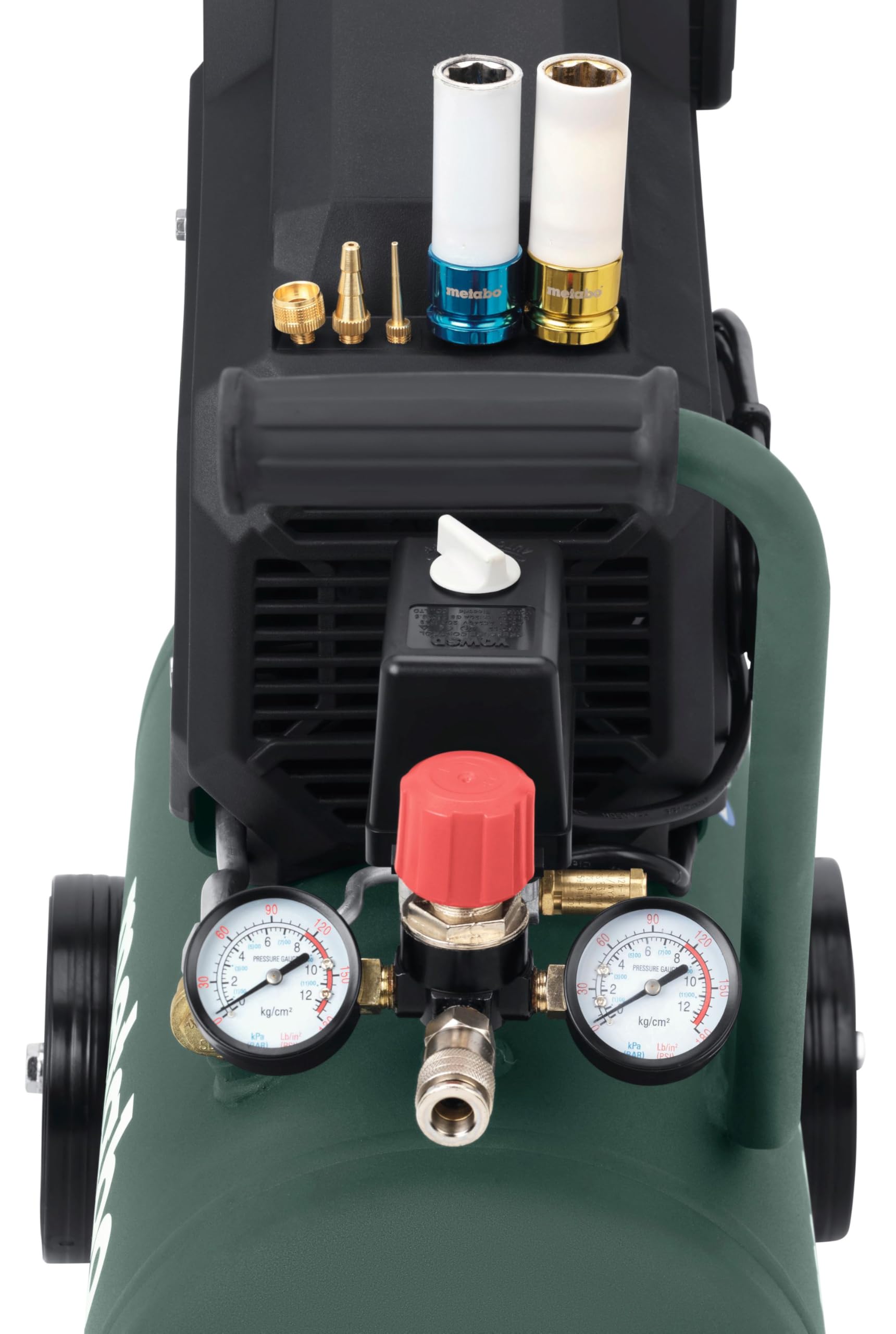 Metabo Basic 601523000 sprężarka 250-24 W (z uniwersalnym szybkozłączem, zabezpieczeniem przed przeciążeniem, smarowana olejem sprężarka tłokowa, akcesoria warsztatowe)