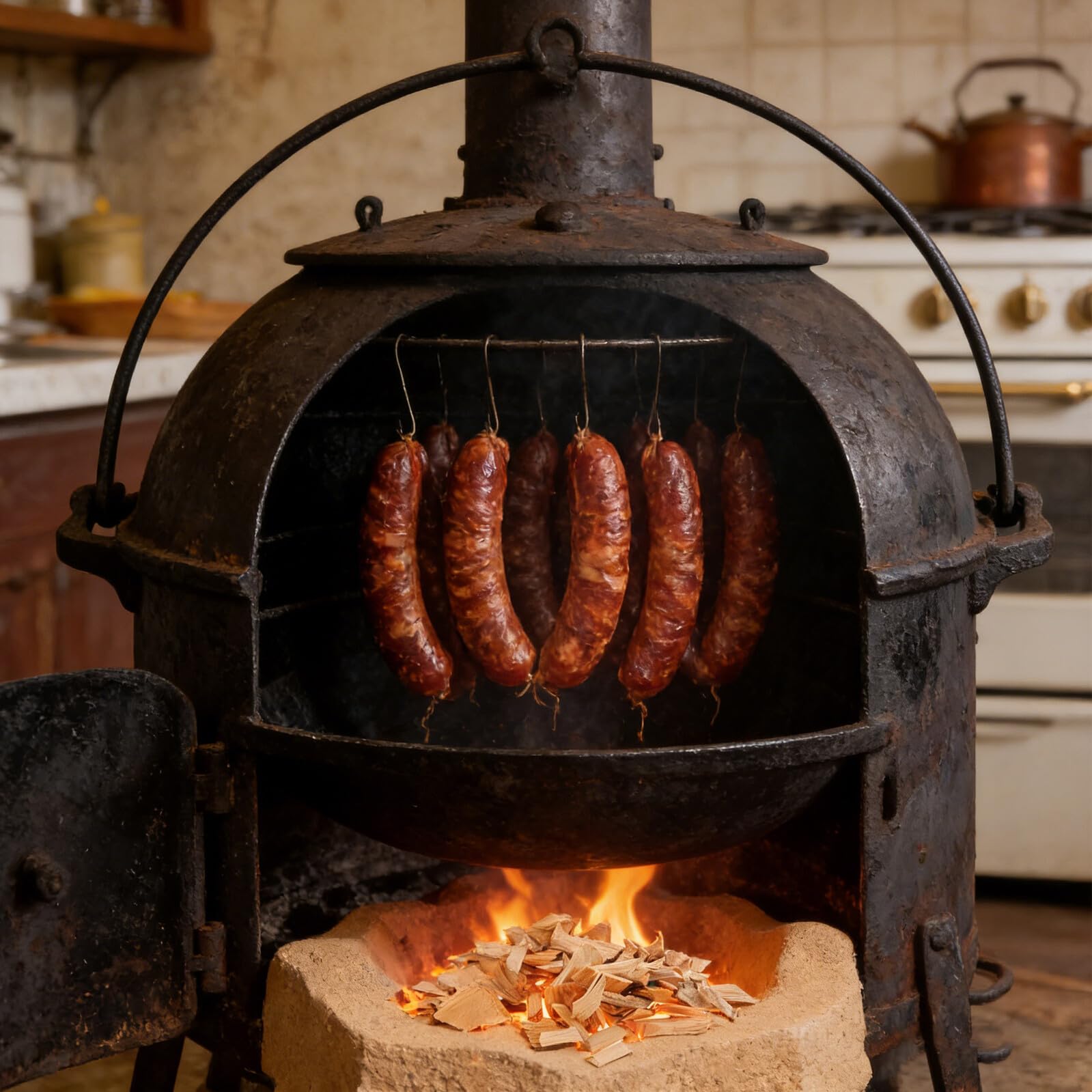 YARNOW Trucioli di Legno per Affumicare 2 Borse Cipresso per Carne | 1, 2"-2, 0" Formato, Accessori Bbq per Griglia e Carbone, Adatti a Pancetta e Agnello