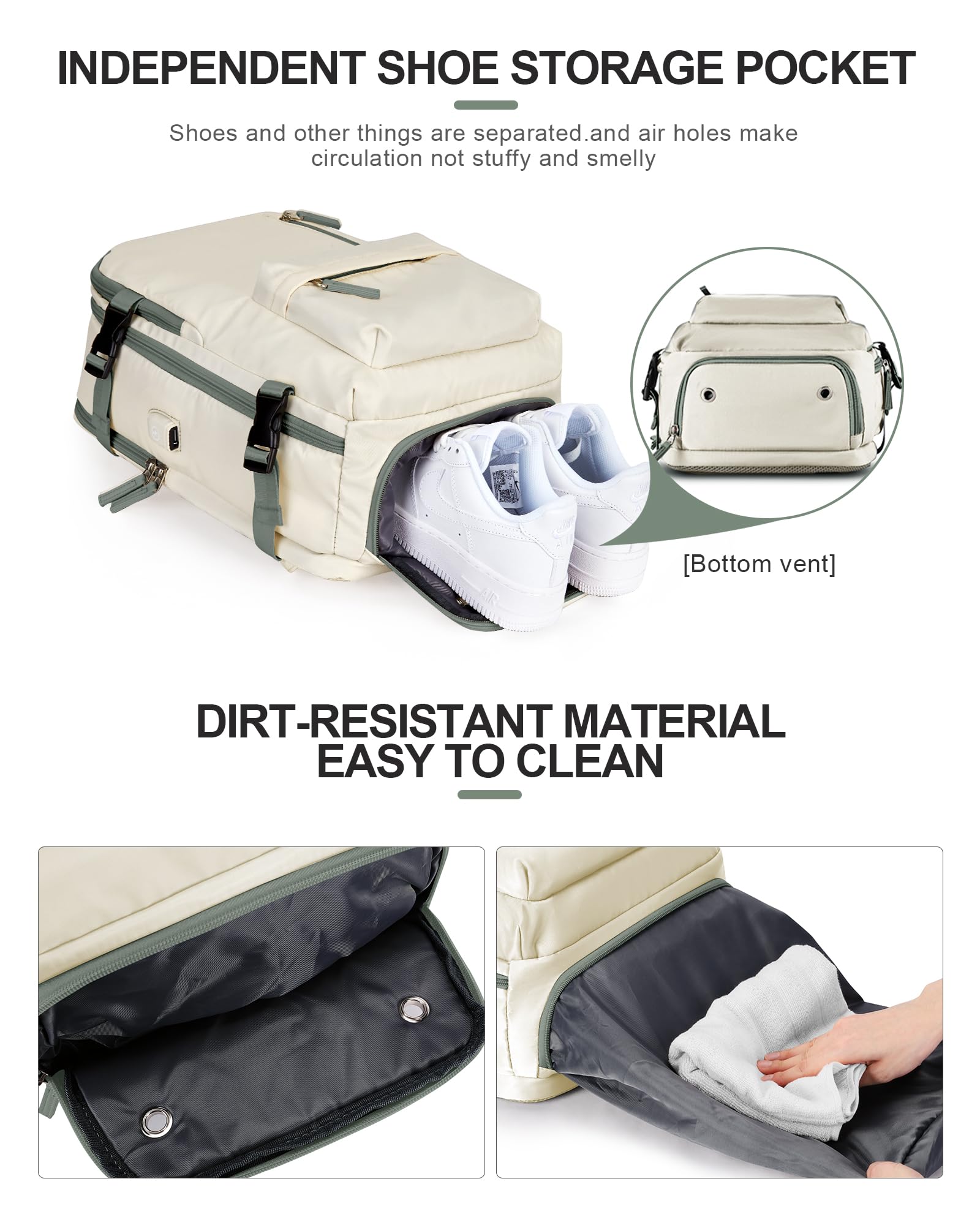 BJLFS Borse da Cabina per Ryanair 40×20×25 Bagaglio a Mano Easyjet 45×36×20 Borsa Zaino da Viaggio, Zaino da trekking,Zaino Casual per laptop da 14 pollici per scuola