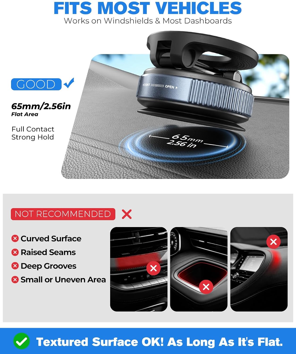  Magnetic Car Phone Holder for MagSafe, Nano-Gel Suction Cup Car Phone Mount for Car Dashboard & Windshield, Pocket-Size Foldable 360° Adjustable Car Mount for iPhone 17 16 15 14 13 12 Series thumbnail