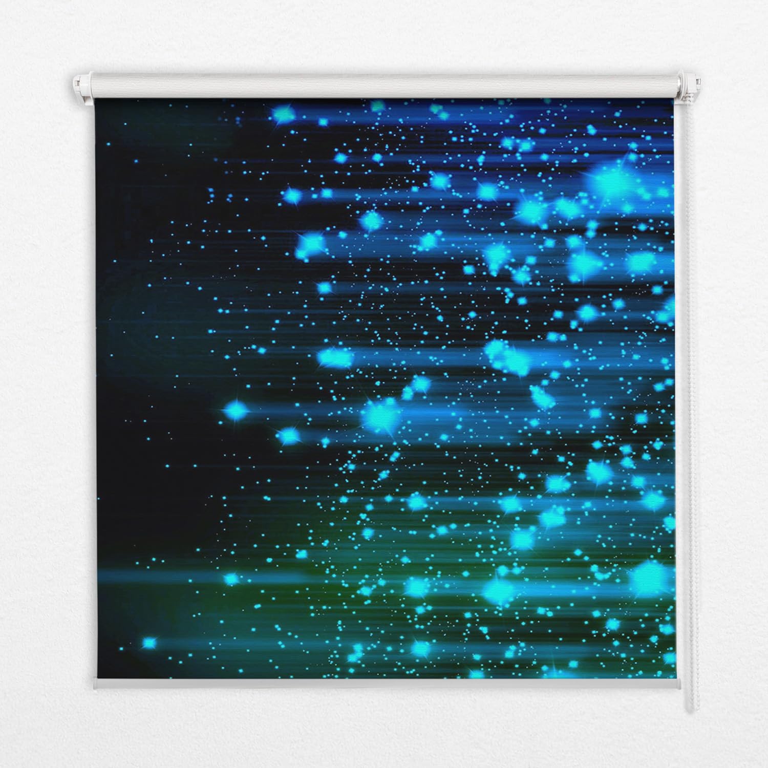 Store enrouleur sans perçage Tulup 50x50cm perméable coloris grêle bleue