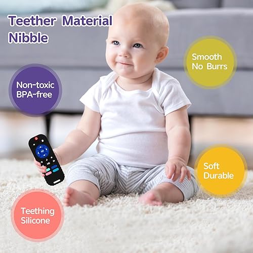 Miniatura 3 de Hooku Juguetes de dentición de silicona para bebés de 0 a 6 meses, mordedores para bebés de 6 a 12 meses, mordedor remoto para bebés, juguetes