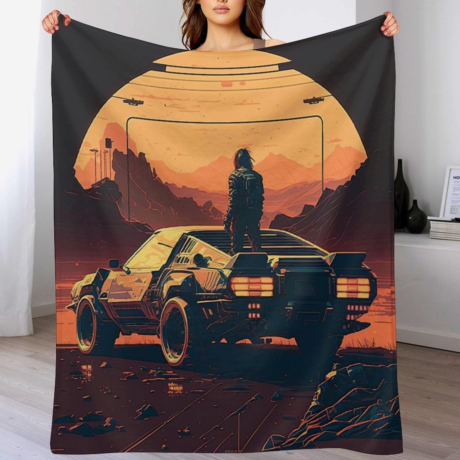 Couverture polaire voiture de sport legere et chaude contre le froid du salon