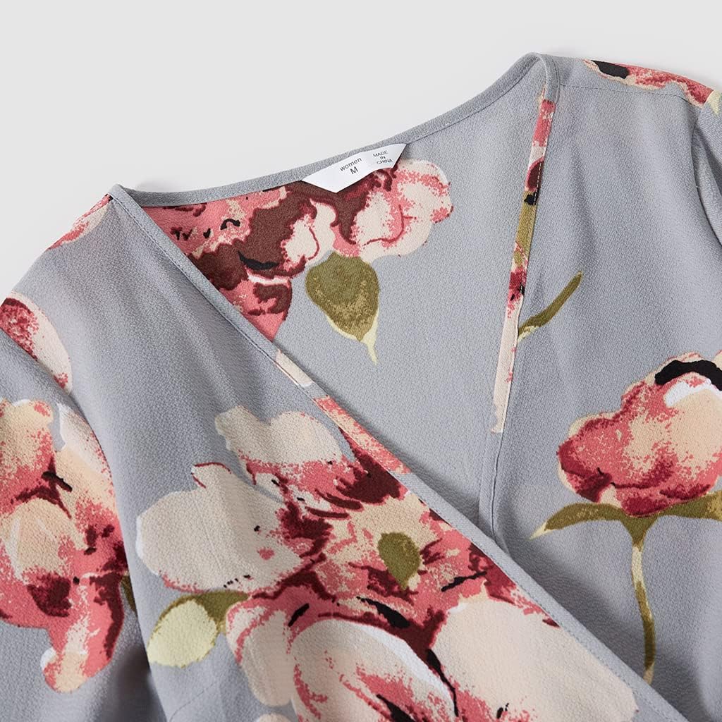 Mommy and Me Matching Dresses Floral Split Ruffled Boho Dress Long Sleeve Casual Fall Winter Mom Daughter Matching Outfits - Image 6