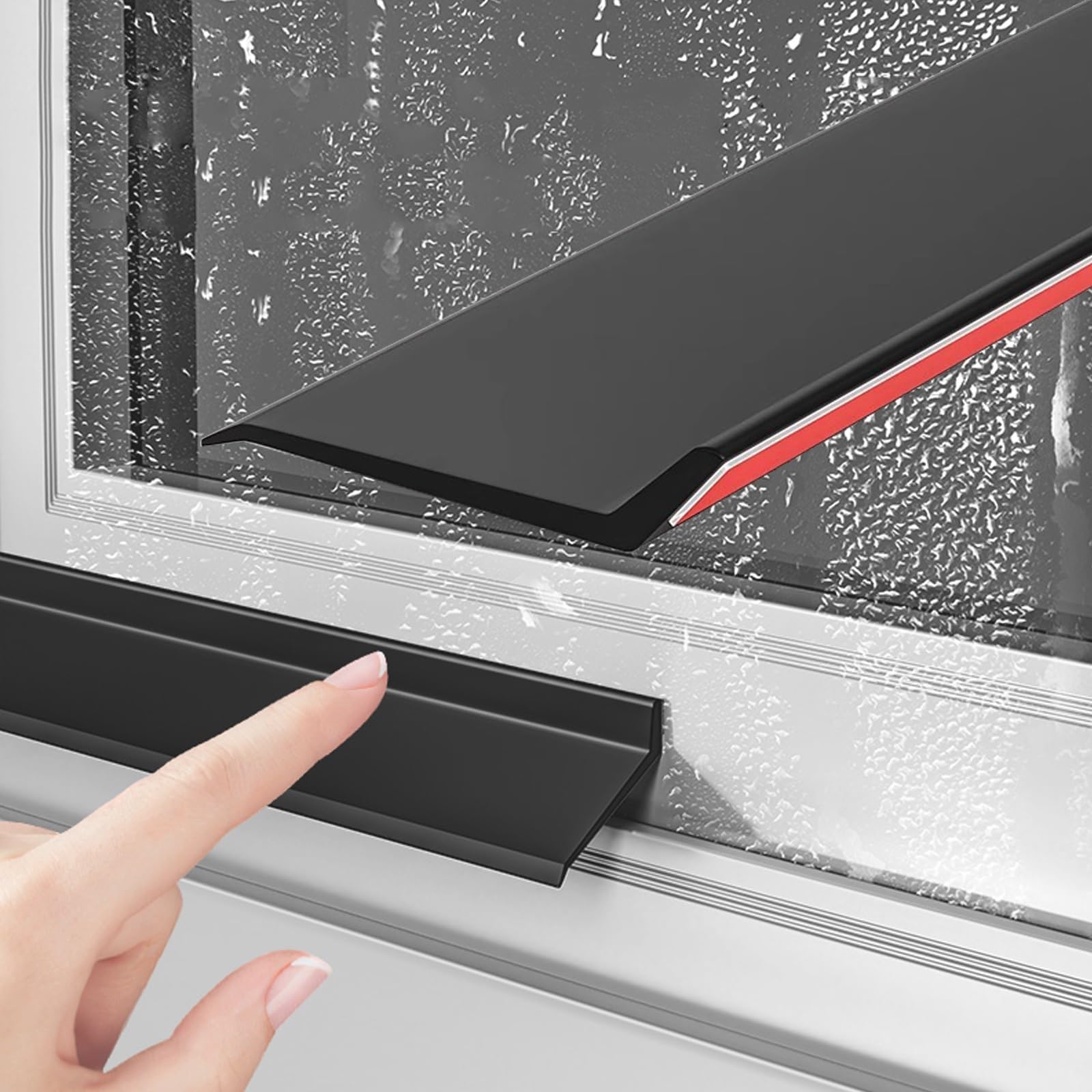 Estdkmnos 4.5Cm Window Outer Edge Rain Shield， Self-Adhesive Rubber Rain Drip Cap Guard & Water Deflector 1.5-5M For Door Window(,4M(13.1Ft))
