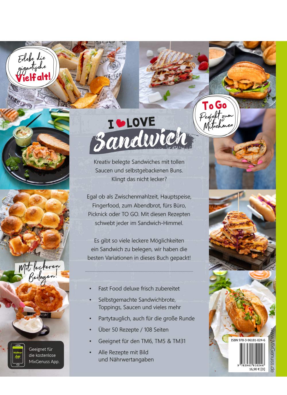 MixGenuss: I LOVE SANDWICH: Kreative Rezepte aus aller Welt für den Thermomix!