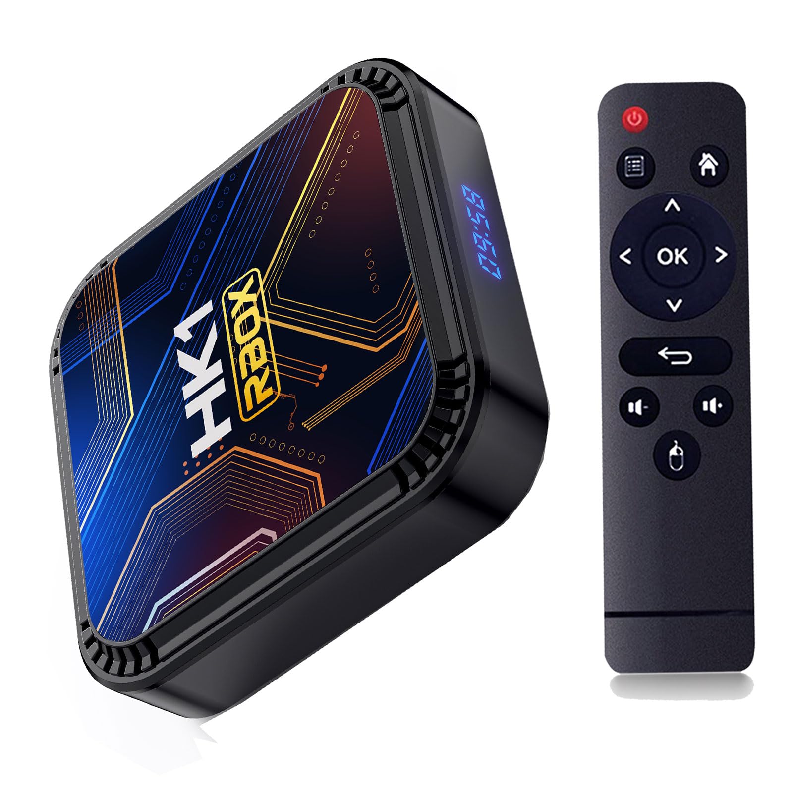 Android TV Box 13.0 HK1 Box K8S 4 Go de RAM 64 Go de ROM RK3528 Quad-Core 3D 6K Smart Box, prend en charge Dual-WiFi 5G 2.4G WiFi BT 5.0, Ethernet LAN 100M Video Box