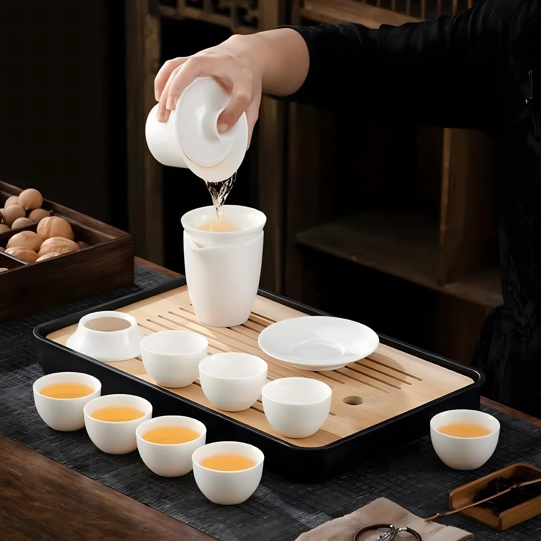 玉杯4点セット Amazon.co.jp: ICHAG Gongfuティーセット|羊玉脂茶具|ホワイトジェイド