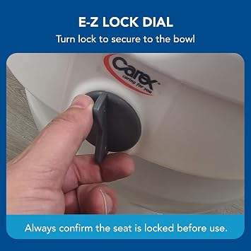 Carex E-Z Lock Raised Toilet Seat With Handles, 5 Toilet Seat Riser with Arms, Handicap Raised Toilet Seat For Seniors and Elevated Toilet Seat
