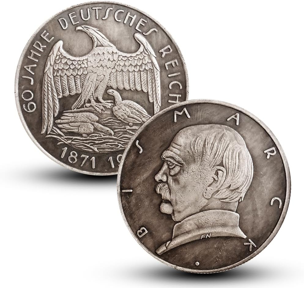 Antique German Silver Coins, German Empire Reichsmark Coins, Germany Ancient Coin Collection, Vintage European Mark Old Coin, Lucky Commemorative Gift (1931-B)