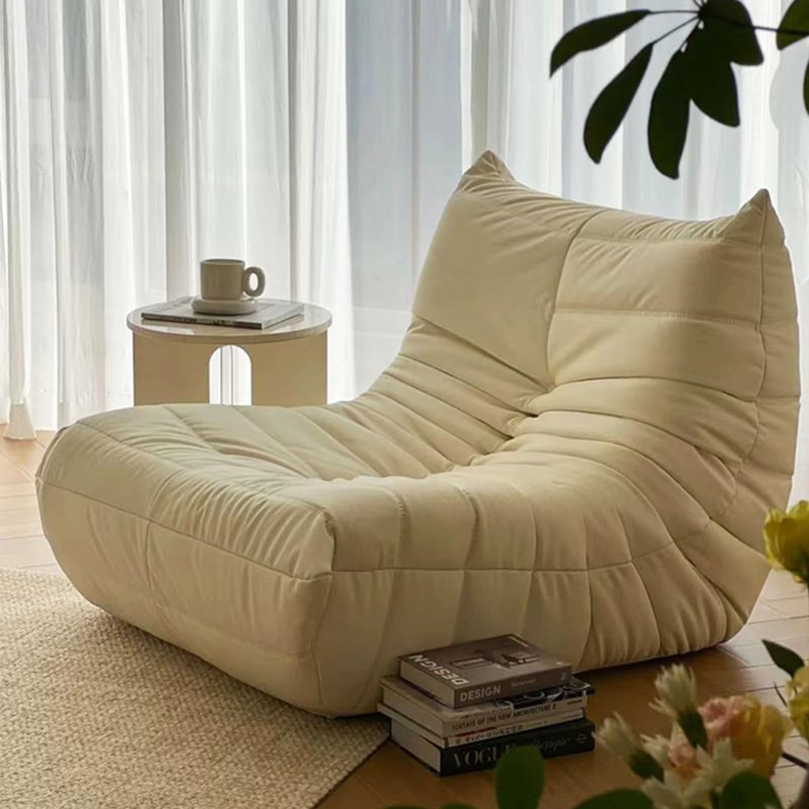 Fauteuil Togo,Grand Pouf Poire pour Adultes,Lazy Canapé Individuel Canapé de Sol,avec Mousse Confortable Haute Densité,pour Salon, Chambre À Coucher, Jeux et Bureau A,90 * 93 * 70CM