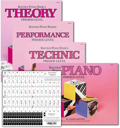 Bastien Piano Basics Juego de aprendizaje de nivel de base por Bastien - Lección, teoría, rendimiento, técnica y arte y teclas de piano de música