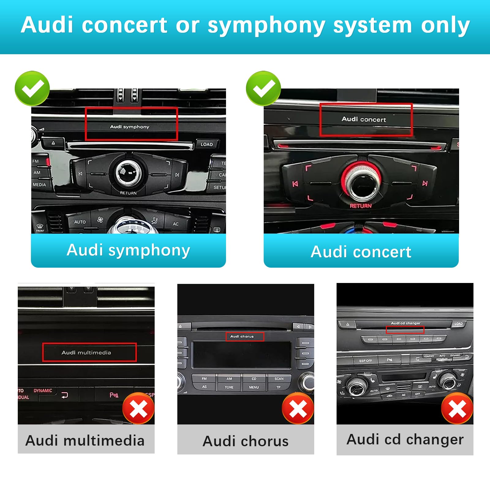 AIOMERUI Pantalla táctil CarPlay de 8.9 pulgadas para Audi Q5 2009-2017 año con 2GMMI, HD1920* 720 Radio de coche Pantalla estéreo Android Auto Mirrorlink (Concierto/Sinfonía 2GMMI)