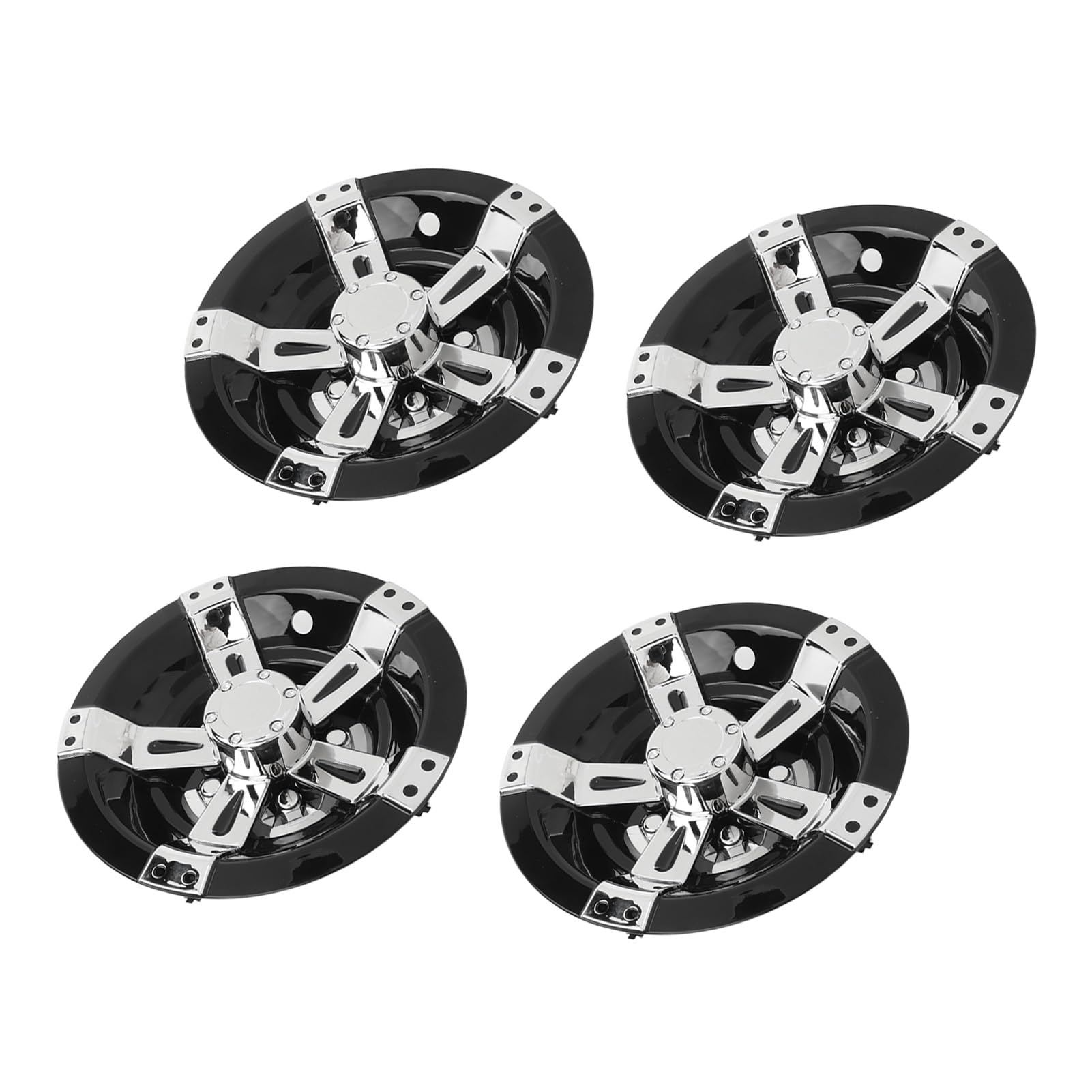 Greensen Lot de 4 Cache-moyeux de Roue de Chariot pour Pneus de 10 Pouces, Ajustement Universel pour Voiture EZGO avec Installation par Pression, Noir
