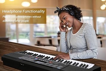 Electric Keyboard Piano 61 Keys, Ohuhu Musical Piano Keyboard with Headphone Jack, USB Port & Teaching Modes for Beginners