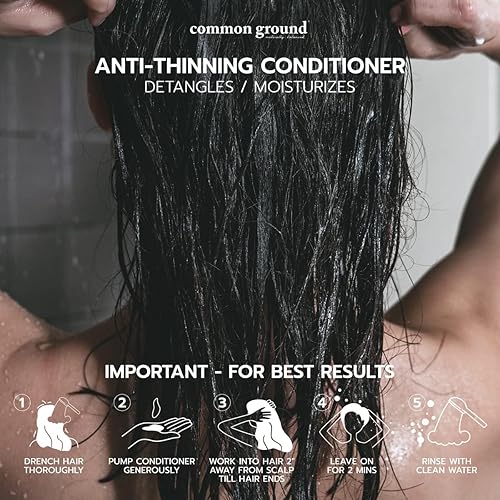 Miniatura 6 de Common Ground Juego de champú y acondicionador natural antiadelgazante, libre de sulfatos, parabenos y crueldad, orgánico, vegano, a base de