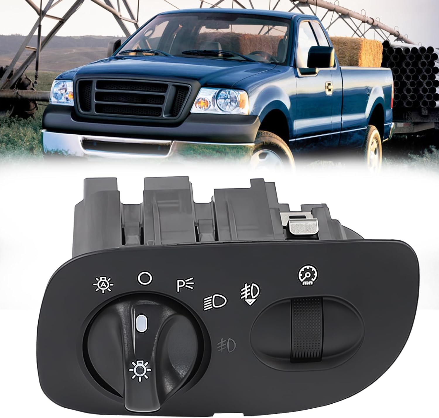 YL3Z-11654-DAD Headlight Switch Compatible with 2000 2001 2002 2003 2004 Ford F-150 with Auto Headlights Driving Lamp Fog Lights Replaces YL3Z11654DAD YL3Z-11654-DAC YL3Z11654DAC 1S2668