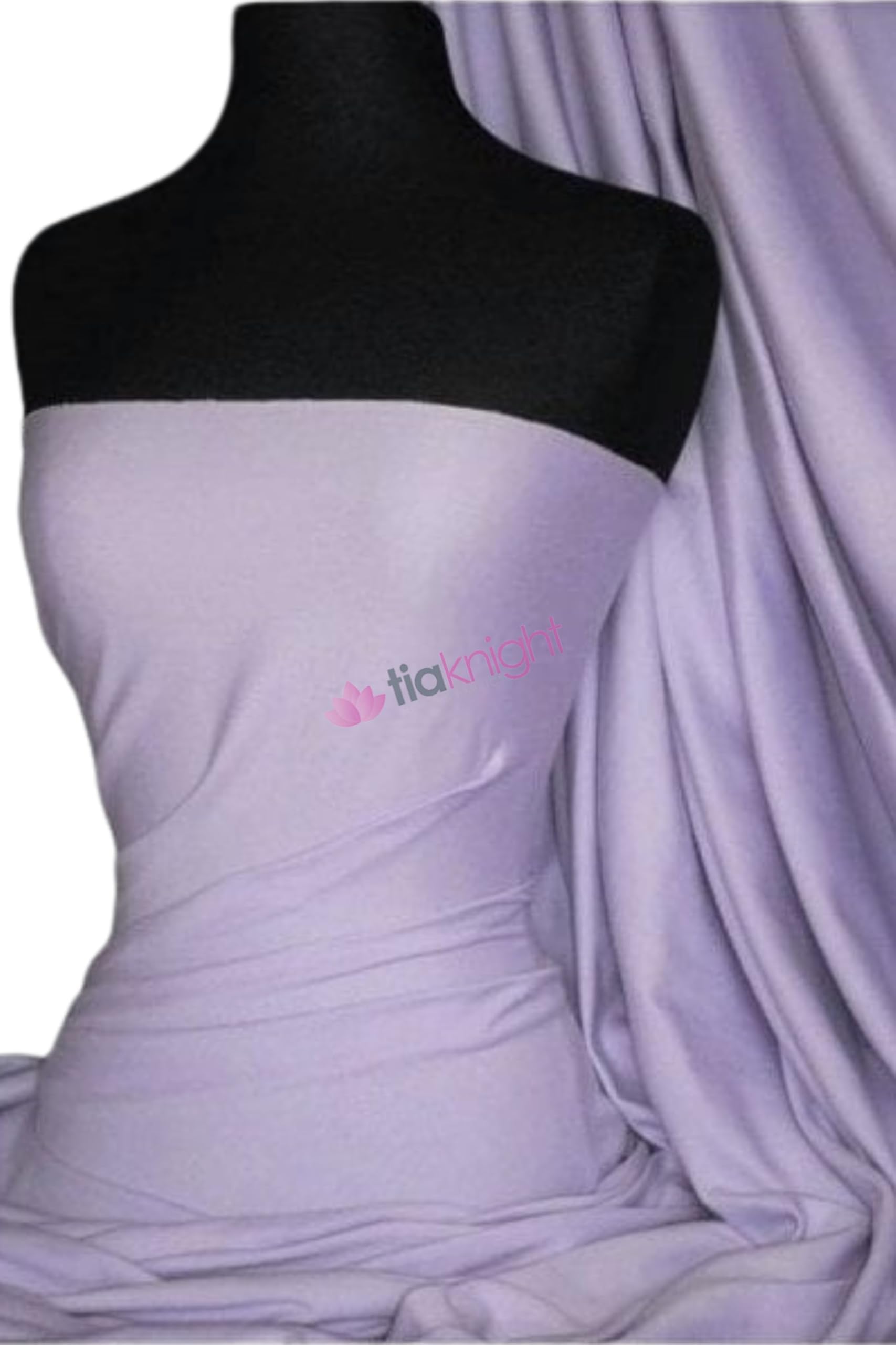 Cotton Lycra Elastane Jersey Fabric | Soft & Breathable 4 Way Stretch Material | 50+ Colours | Oeko-Tex Certified | By Tia Knight (Q35) (Light Lilac)