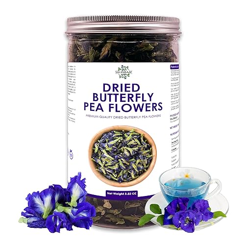 SALINRAAT - Té de flor de guisante de mariposa de alta calidad, rico en antioxidantes, flores de hierbas secas comestibles para bebidas azules y disponible en Yaxa Venezuela