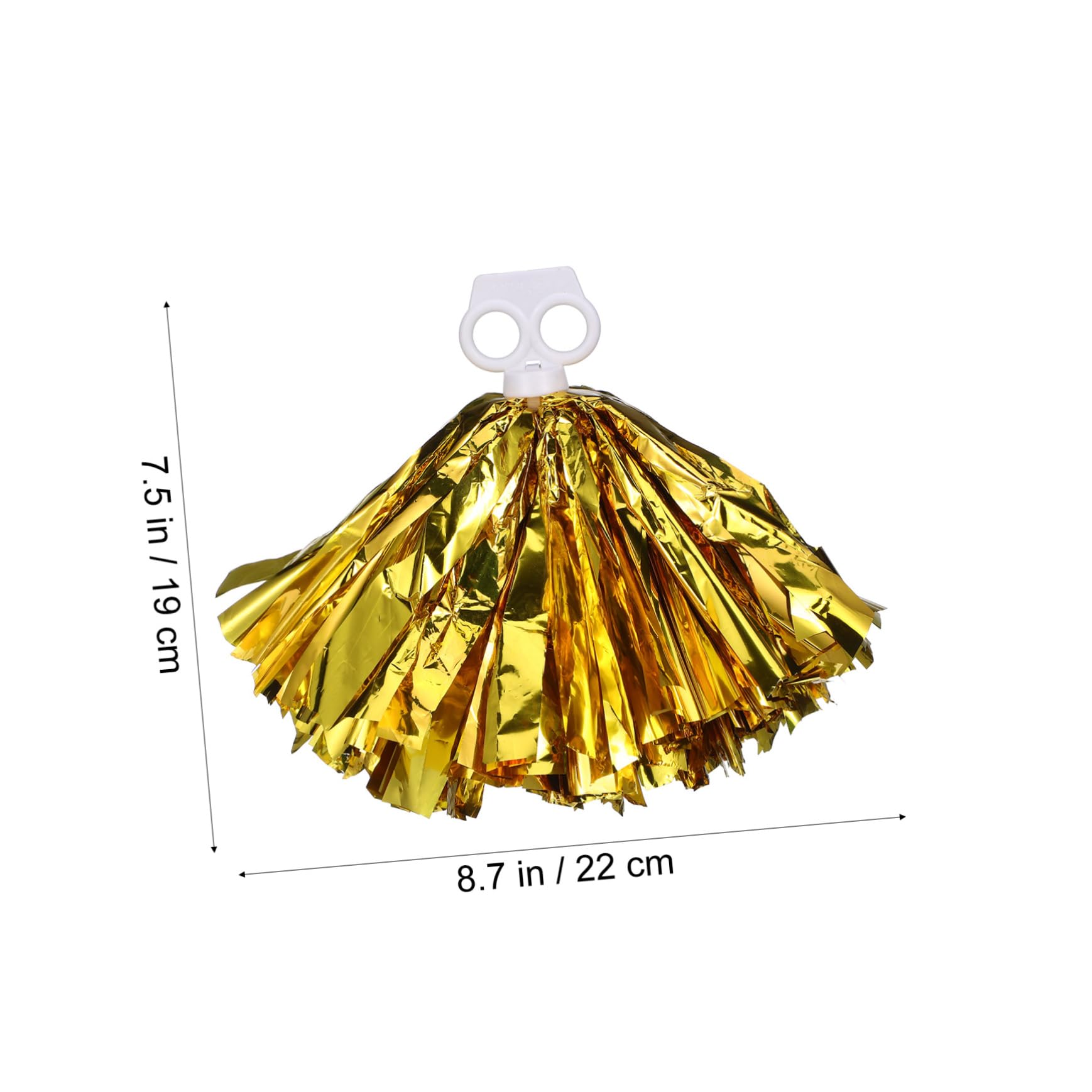 Gogogmee 7 Pairs Metallic Cheerleader Pom Poms with Finger Rings Fluffy Event Party Favors for Cheering Performance Supplies
