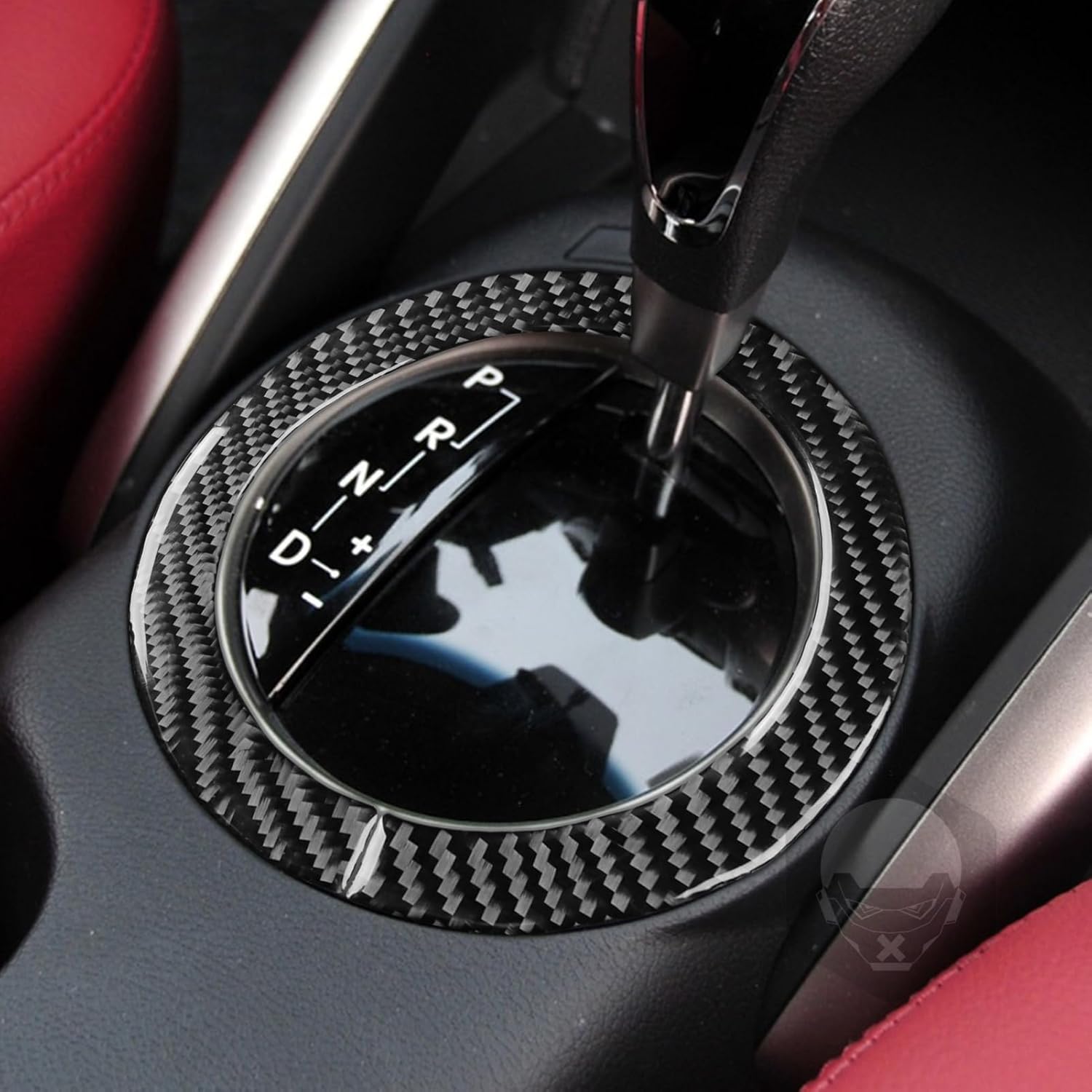 NVCNX Real Premium Carbon Fiber Gear Shift Box Panel Automatic Transmission Sticker Compatible with Hyundai Veloster 2012 2013 2014 2015 2016 2017 Interior Trim Cover Accessories -B