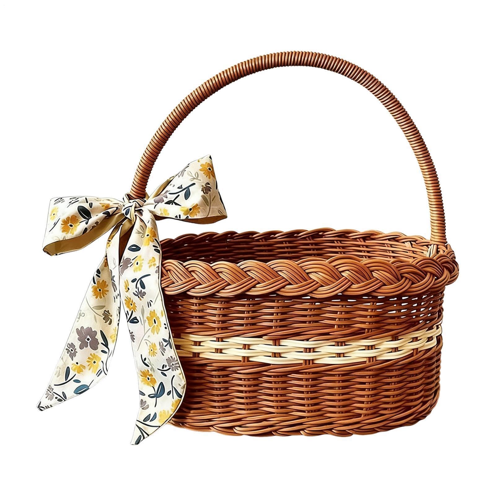 Cesta de picnic clásica de ratán de 12 pulgadas con asa para tus tardes al aire libre