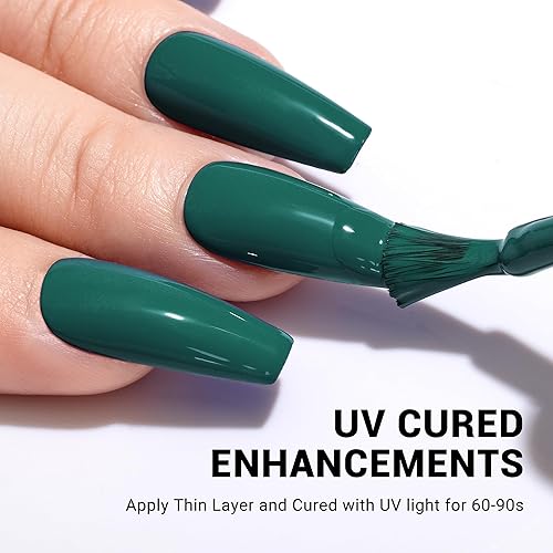 Miniatura 5 de MelodySusie Esmalte de uñas de gel verde grueso, 0.5 onzas líquidas, color musgo que se absorbe con luz UV LED, Navidad, verde, regalo para mujeres,