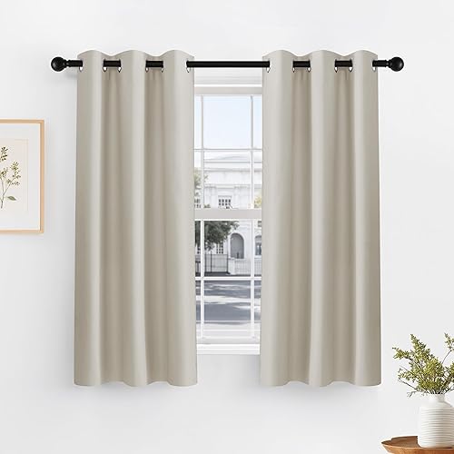 Miniatura 10 de PONY DANCE Paneles de cortinas opacas cortas para ventana de 40 pulgadas de largo, cortinas con aislamiento térmico para dormitorio, armario,
