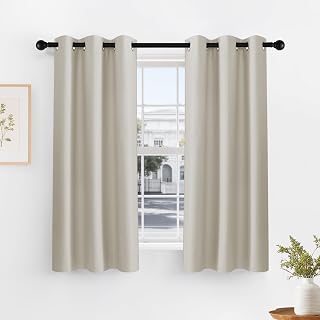 PONY DANCE Black Out Curtains for Bedroom 54 inch Length 2 Panels Set