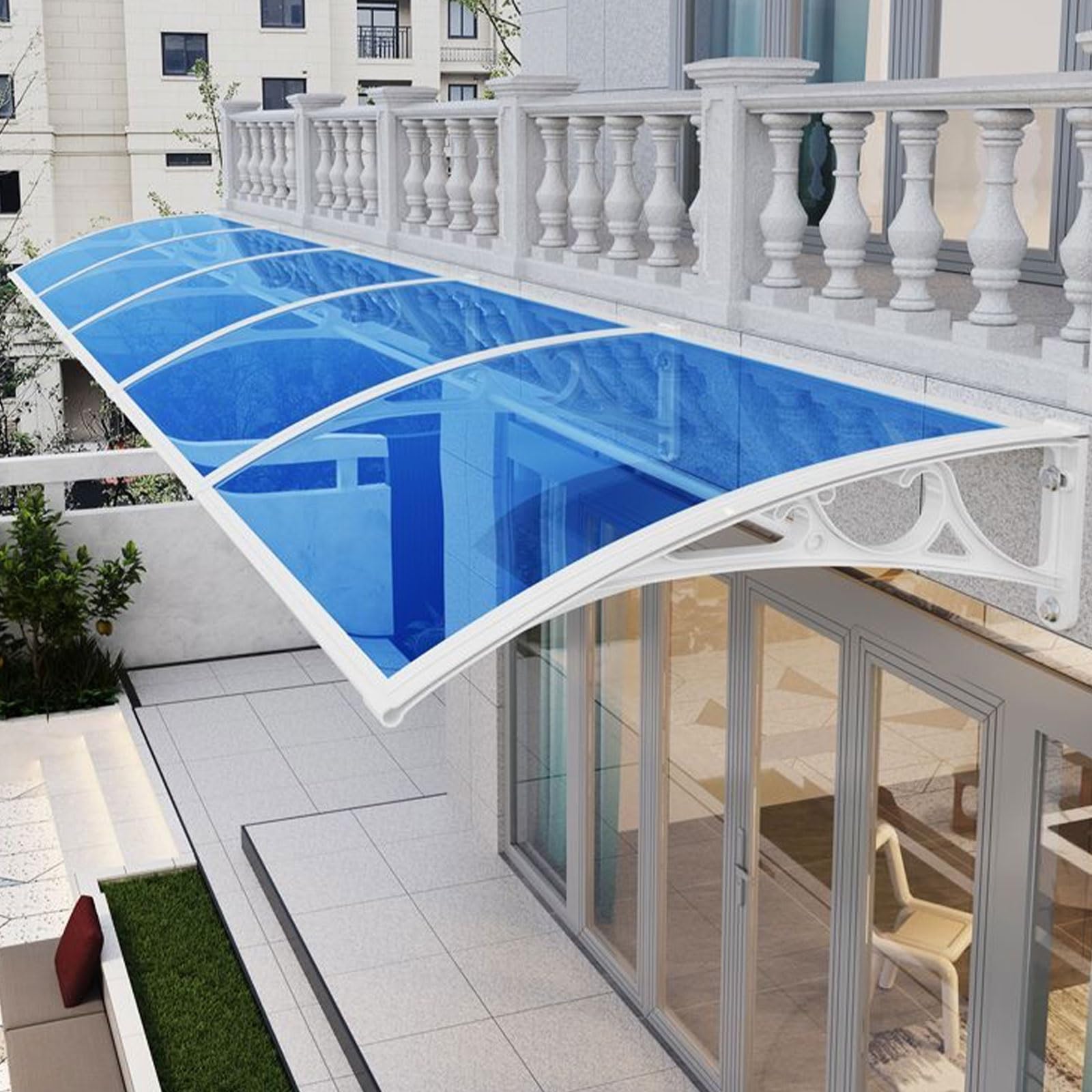 GJMSSMY Aluminum Door Canopy Outdoor Awning for Doors & Windows Rain & UV Protection Entryway Awning 31x39in (80x100cm) Durable & Stylish Design