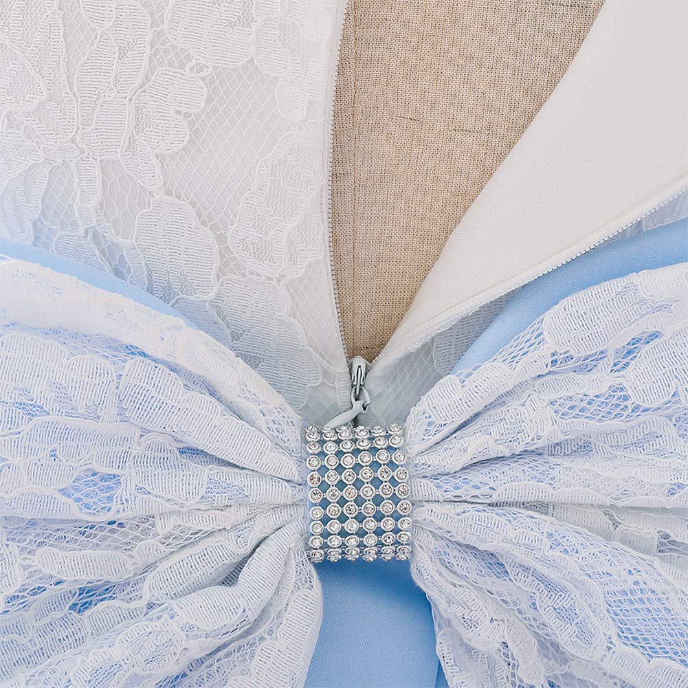 IMEKIS Abito da Bambina per Neonato Vestito da Principessa in Tulle con Gonna in Pizzo Abito da Cerimonia Matrimonio Bowknot Abito da Ballo da Sera Battesimo Festa di Compleanno Vestiti