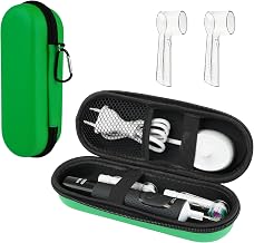 Ph Pro Heat Electric Toothbrush Holder Case for Travel Green | Compatible with Oral B, with 2 head covers included, toothbrush case and toothpaste.