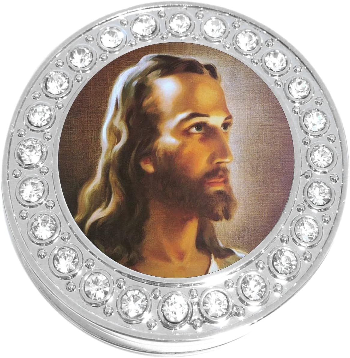NewCharms Jesus Religious Purse Hanger with Bling - Keeps Your Bag Off The Floor and Folds to Fit in Your Handbag