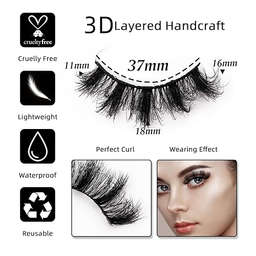 Miniatura 10 de Pestañas postizas cortas de aspecto natural, pestañas finas ojo de gato 0.472 in - 7 pares, ZG67