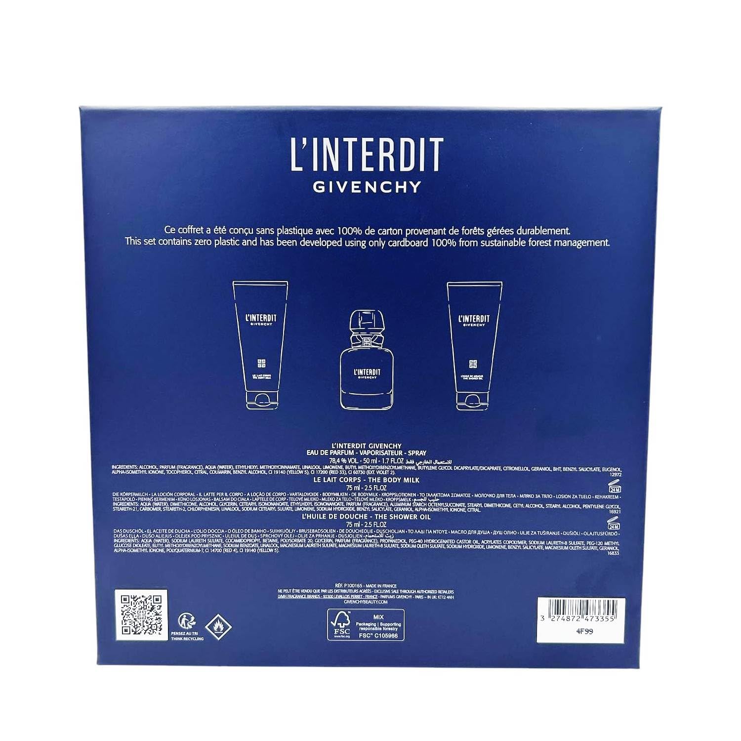 GIVENCHY L'Interdit Set (Eau de Parfum 50ml + Body Milk 75ml + Shower Oil 75ml)