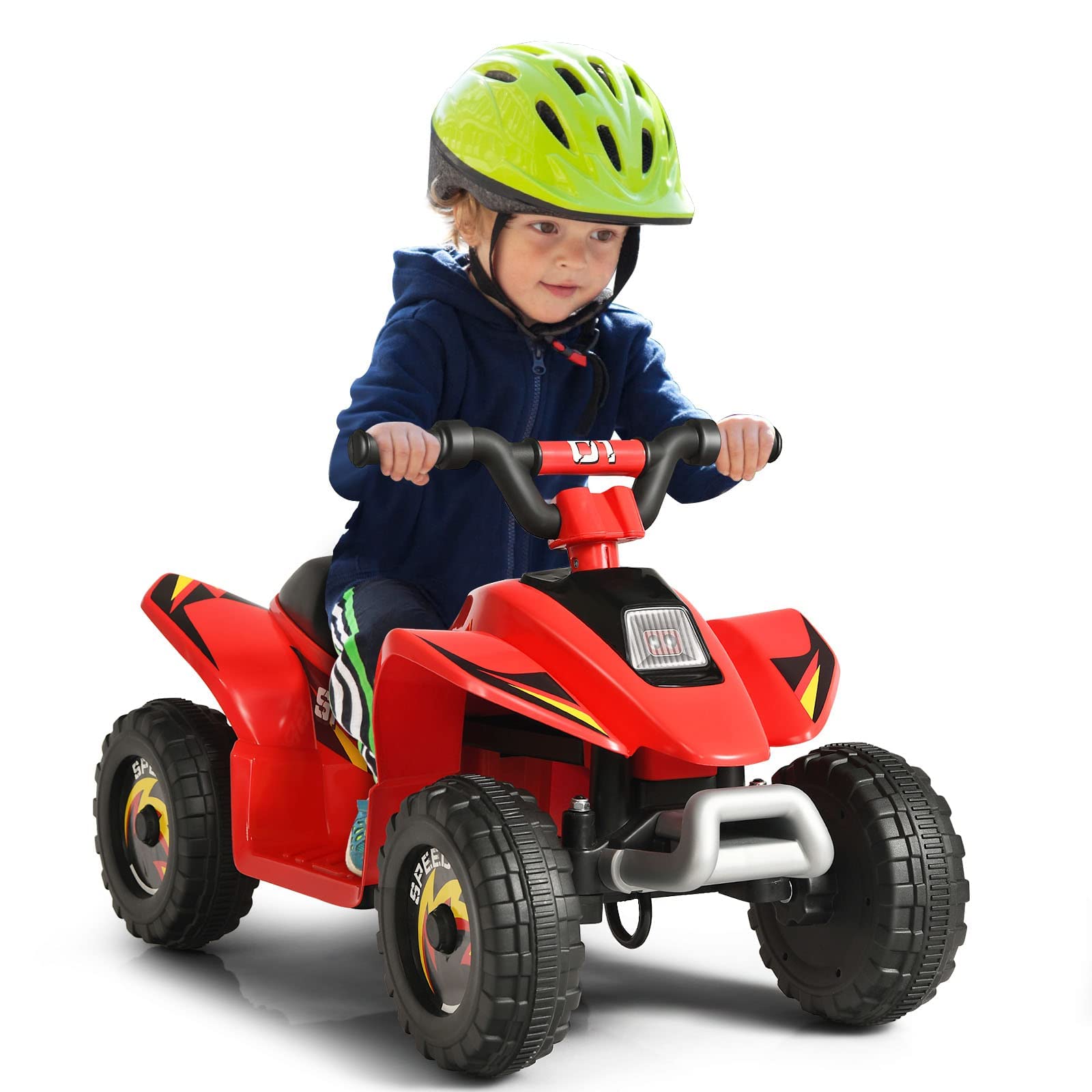 OLAKIDS Kids Ride On ATV, 6V Motorized Quad Toy Car for Toddlers, 4 Wheeler Battery Powered Electric Vehicle for Boys Girls with Forward/Reverse