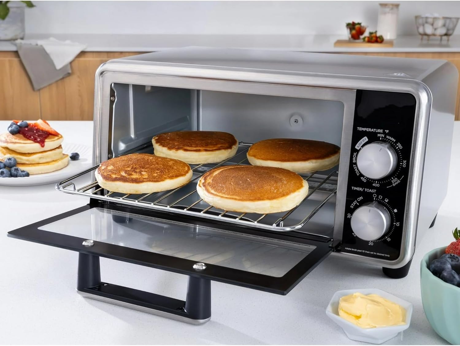 Air Fryer Toaster Stainless Steel Countertop Oven with Basket, Pan, Rack & Tray for Quick & Healthy Meals, Bake, Broil, Air Fry, Toast, Black Air Fryer Toaster Stainless Steel Countertop Oven with Basket, Pan, Rack & Tray for Quick & Healthy Meals, Bake, Broil, Air Fry, Toast, Black