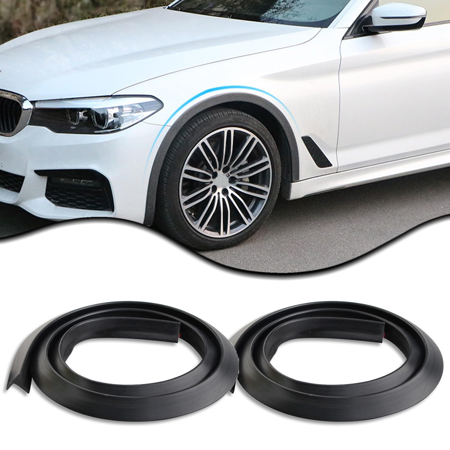 2 Pieces Car Wheel Eyebrow Arch Trim for Land Rover Rover Velar Palette, Fender for Wheel Arch, Anti Collision Wheel Arch Trim for Cars,A/Black