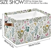 Vista 4 de Contenedor rectangular de almacenamiento de hierbas y flores, 1 paquete, organizador plegable de lona con asas para armario, oficina, guardería