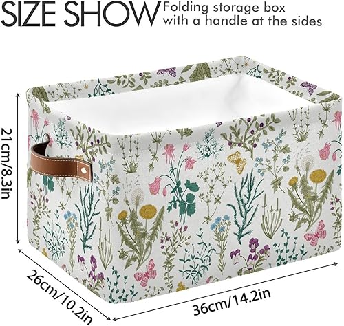 Miniatura 4 de Contenedor rectangular de almacenamiento de hierbas y flores, 1 paquete, organizador plegable de lona con asas para armario, oficina, guardería
