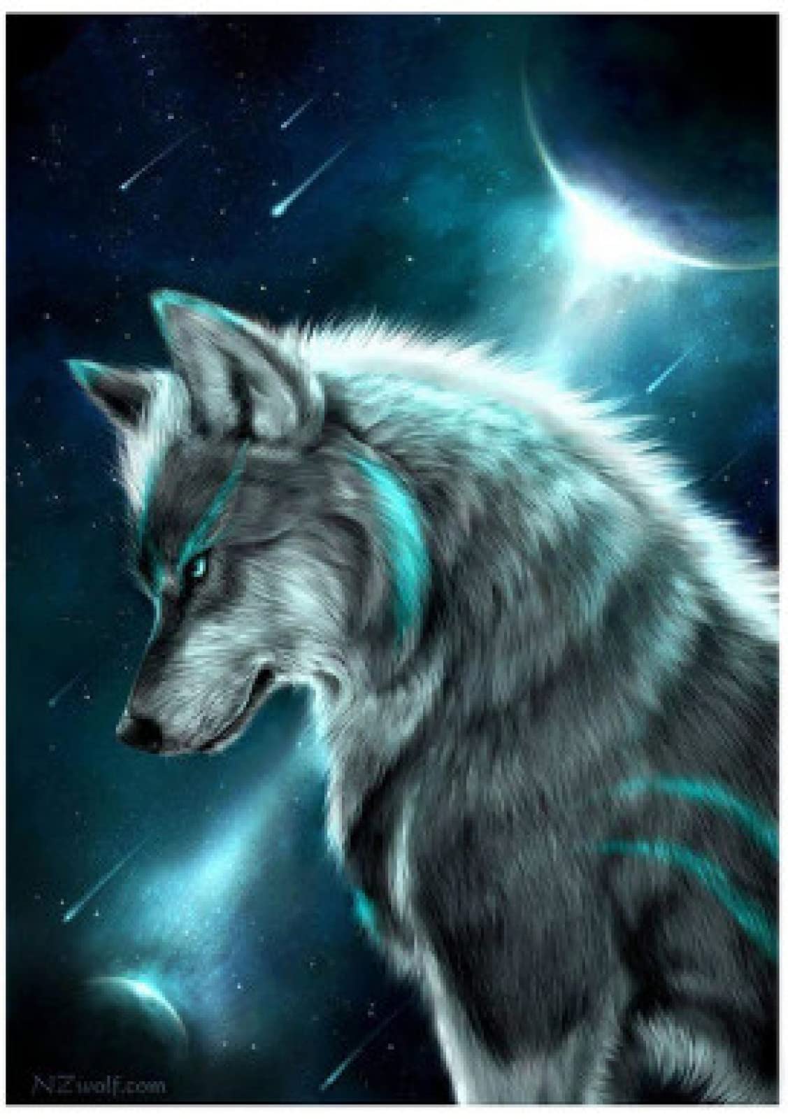 Peinture au diamant 5D roi loup sous la lune broderie strass 30x40cm - 8