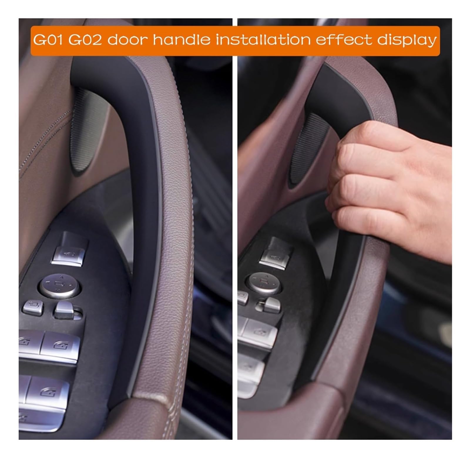 Maniglia Porta Interna per BMW X3 G01 2018-2023 per X4 G02 2019-2024 Auto Porta Tirare La Copertura Sinistra E Destra Maniglia Interna di Protezione Decorare(2 PCS Black)