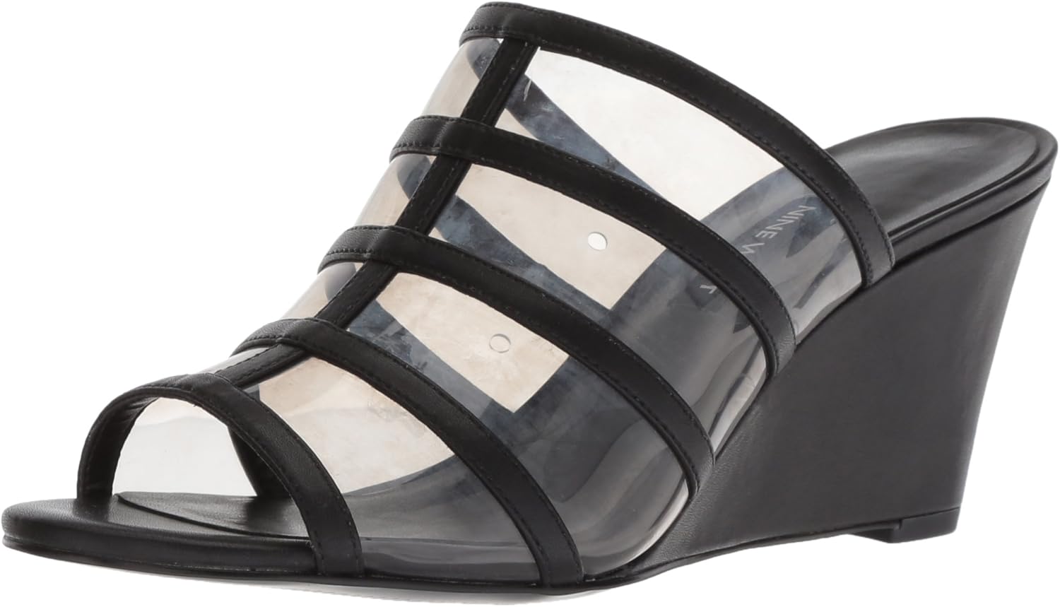 NINE WEST Women's Jesty Synthetic Wedge Sandal, Dark Grey, 10