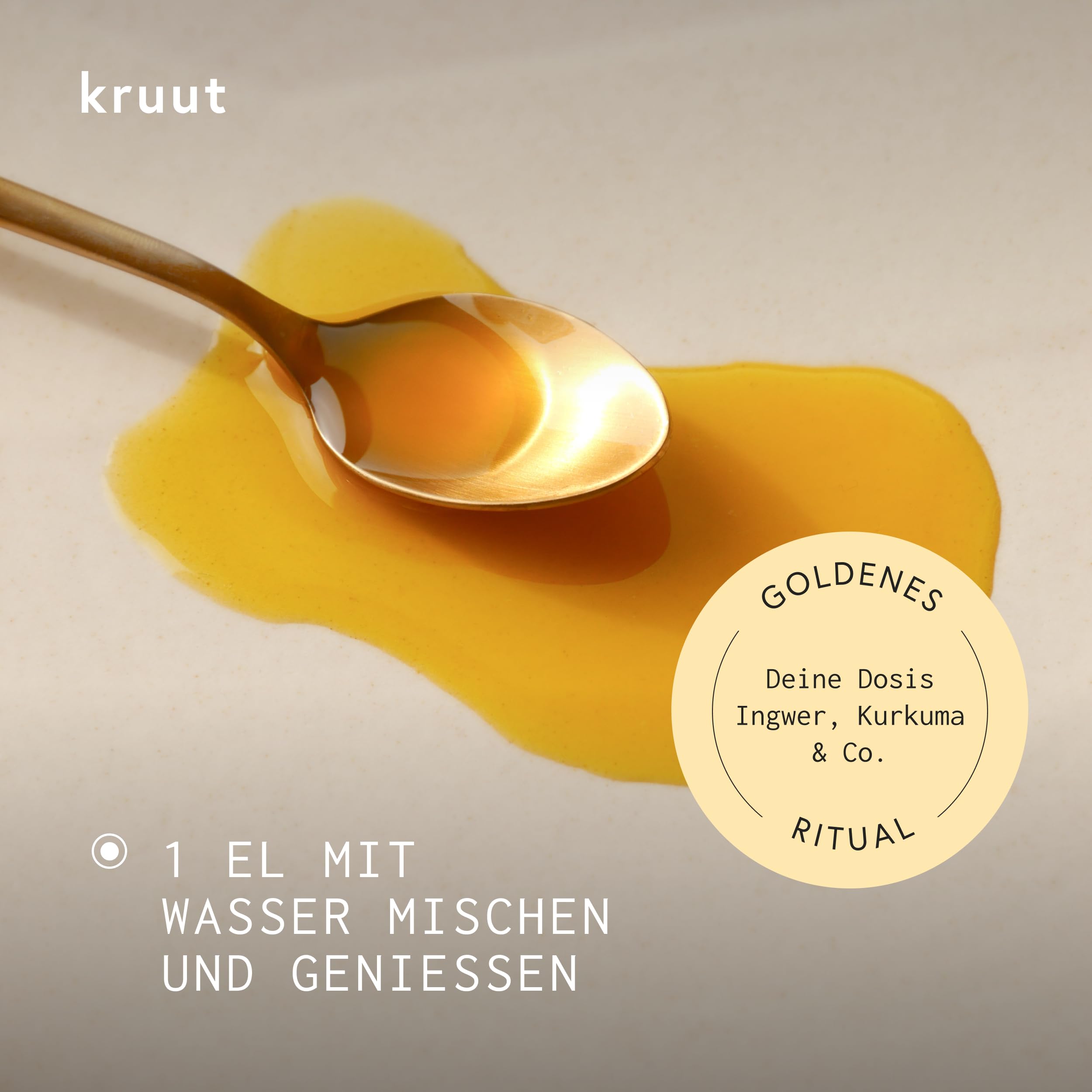 Kruut – Ayurveda Kräuterauszug bio 500ml – Goldenes Elixier aus kraftvollen Kräutern – Ingwer, Kurkuma, Kardamom, Safran & mehr – Oxymel Tinktur Kräuterdrink Sirup Kur